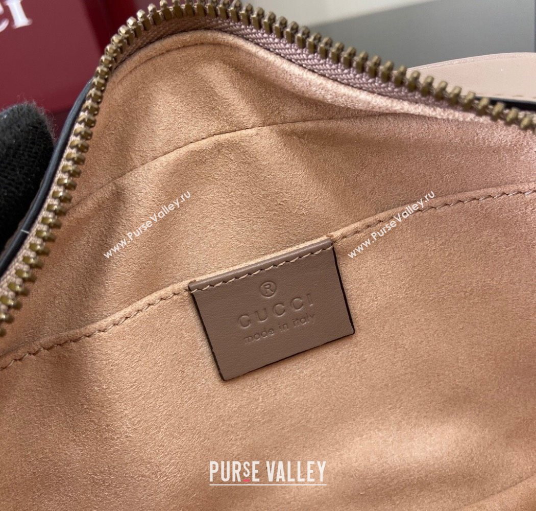 Gucci GG Marmont Leather Mini Camera Bag Dusty Beige 2025 448065 (DLH-250630095)