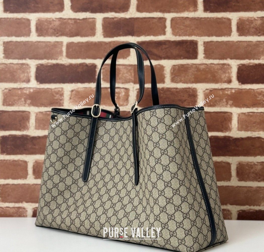 Gucci GG Canvas Emblem Maxi Tote Bag Beige/Black 2025 815212 (DLH-250630074)