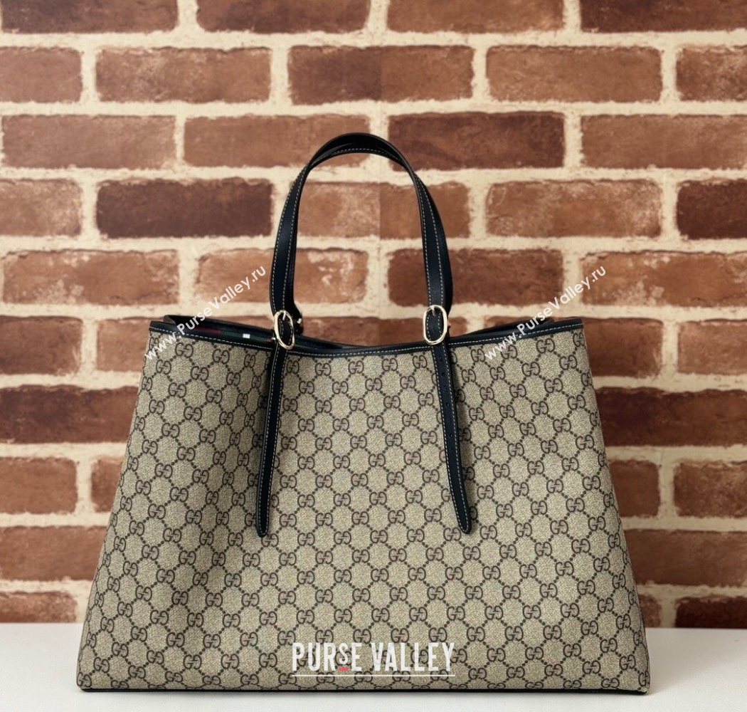 Gucci GG Canvas Emblem Maxi Tote Bag Beige/Black 2025 815212 (DLH-250630074)
