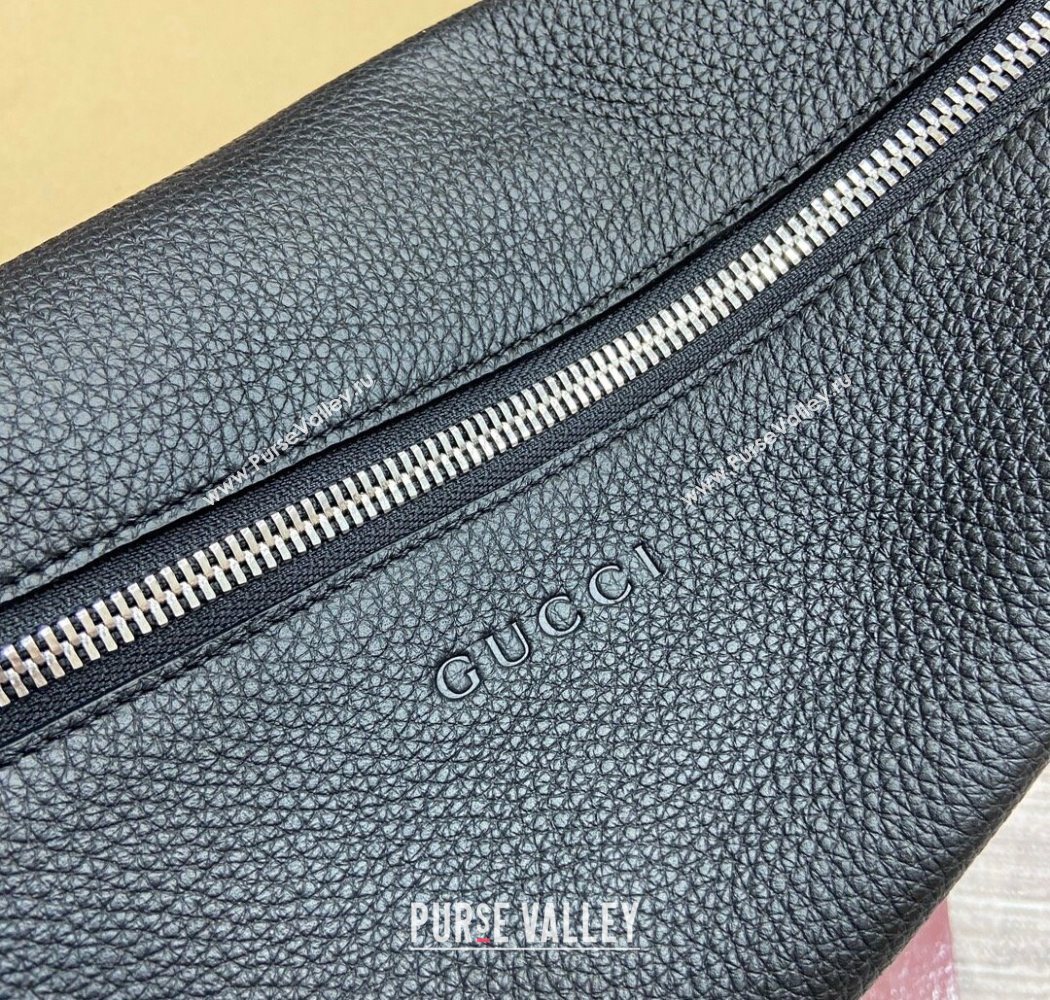 Gucci Mens B Large shoulder bag in grainy leather Black 2025 800194 (DLH-250630099)