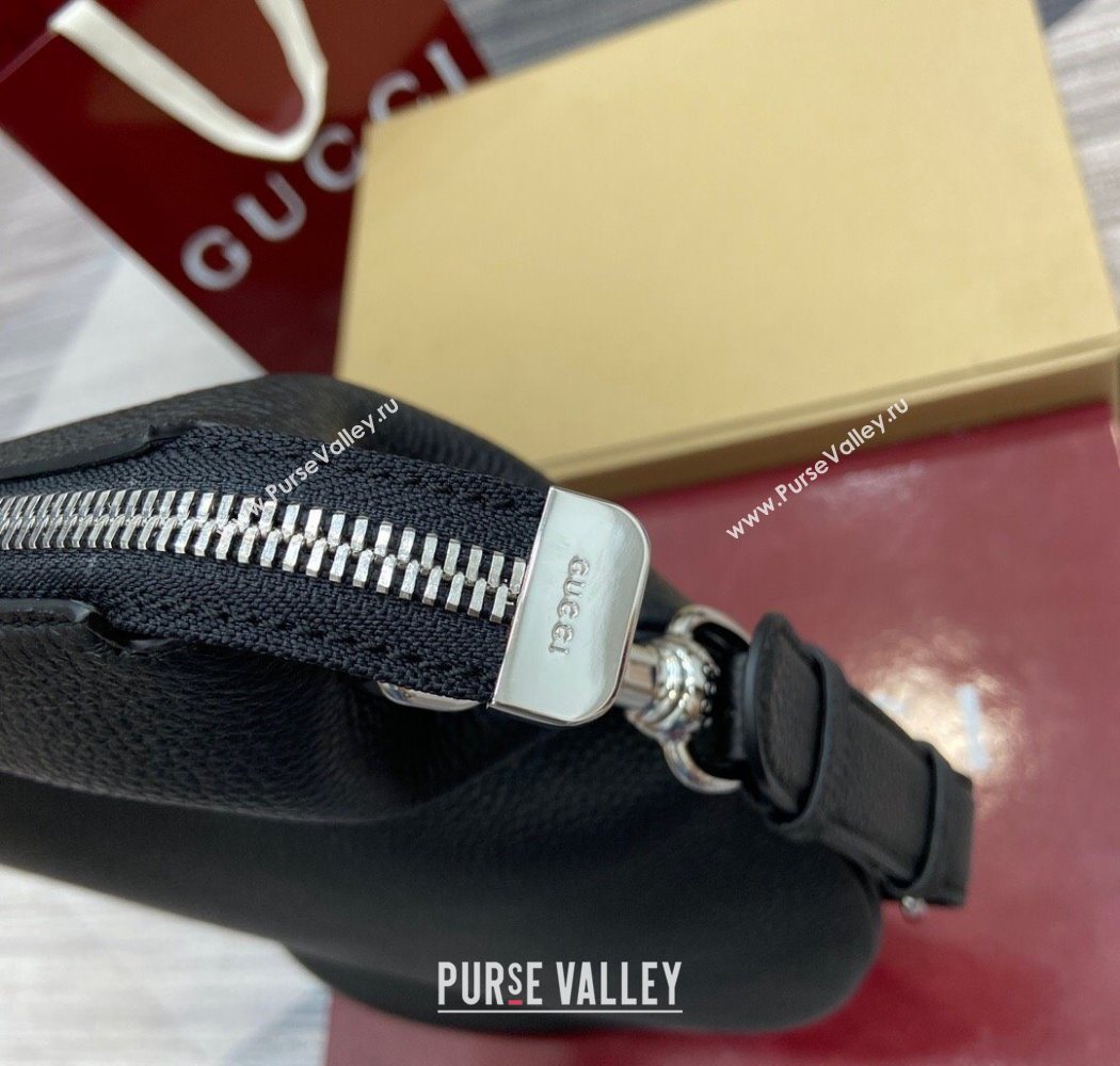 Gucci Mens B Large shoulder bag in grainy leather Black 2025 800194 (DLH-250630099)