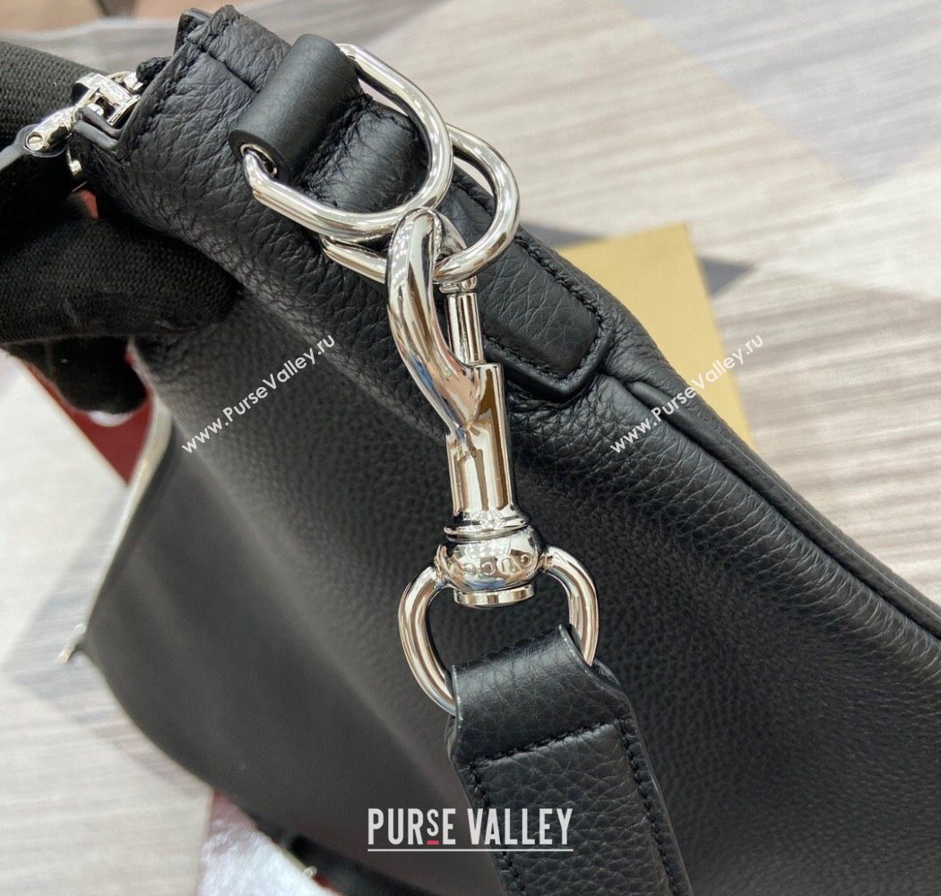 Gucci Mens B Large shoulder bag in grainy leather Black 2025 800194 (DLH-250630099)