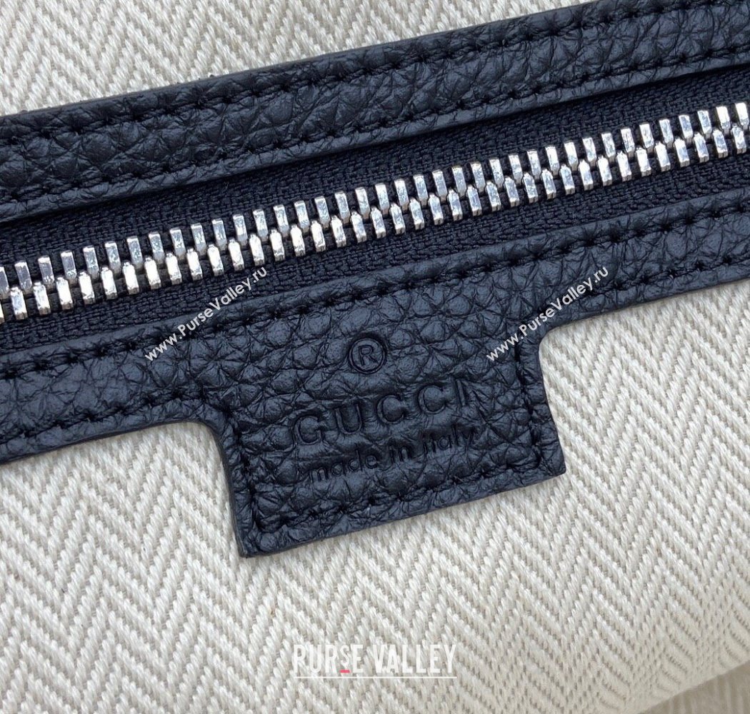 Gucci Mens B Large shoulder bag in grainy leather Black 2025 800194 (DLH-250630099)