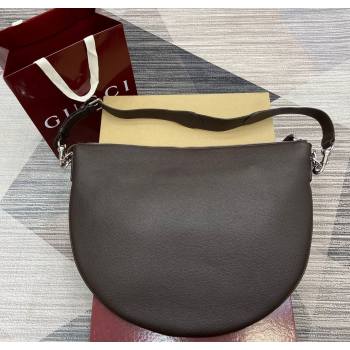 Gucci Mens B Large shoulder bag in grainy leather Dark Brown 2025 800194 (DLH-250630100)