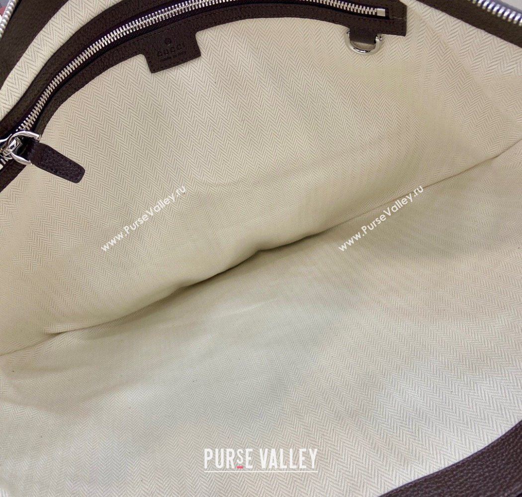 Gucci Mens B Large shoulder bag in grainy leather Dark Brown 2025 800194 (DLH-250630100)