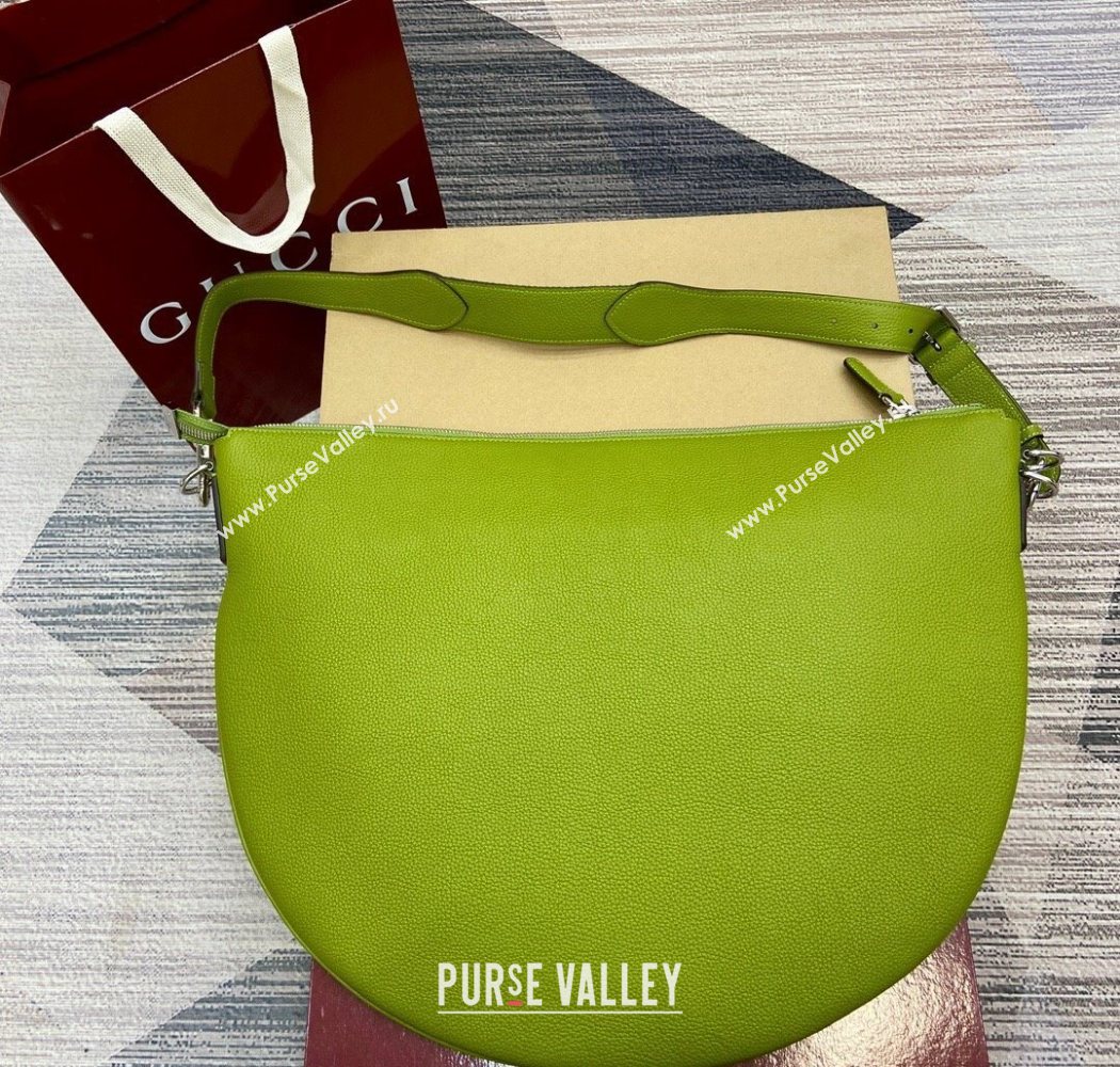 Gucci Mens B Large shoulder bag in grainy leather Green 2025 800194 (DLH-250630101)