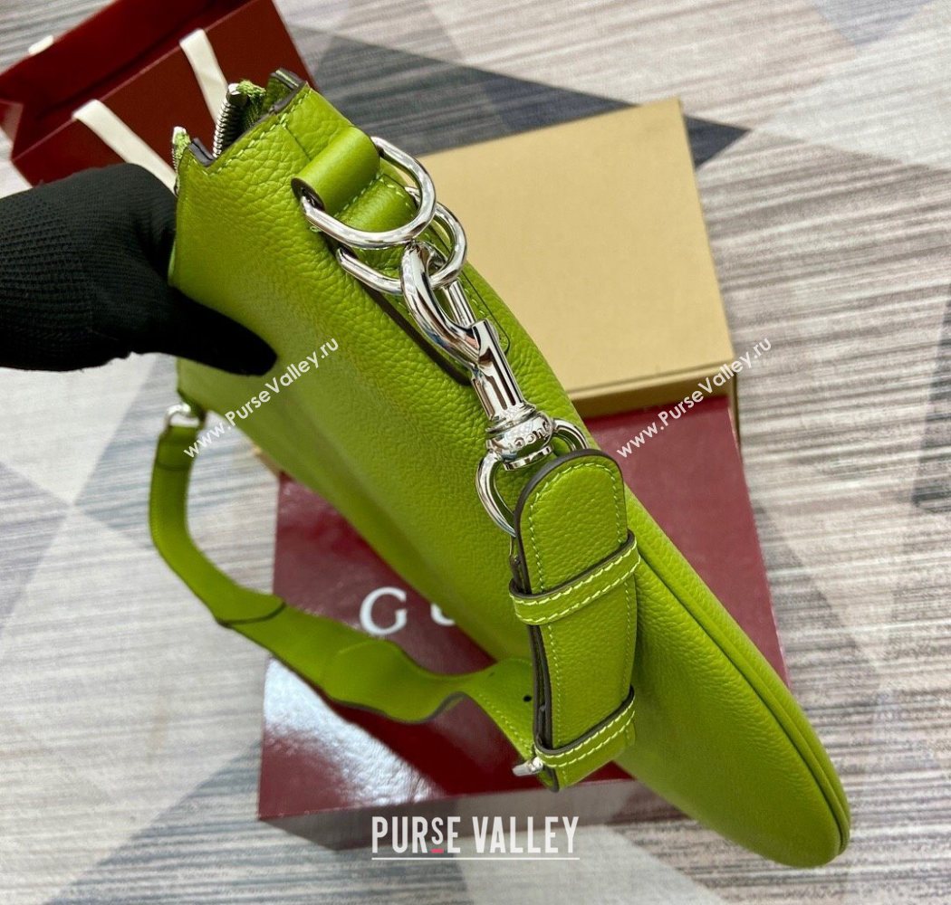 Gucci Mens B Large shoulder bag in grainy leather Green 2025 800194 (DLH-250630101)