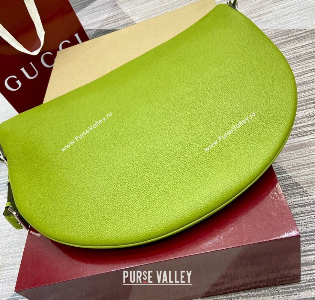 Gucci Mens B Large shoulder bag in grainy leather Green 2025 800194 (DLH-250630101)
