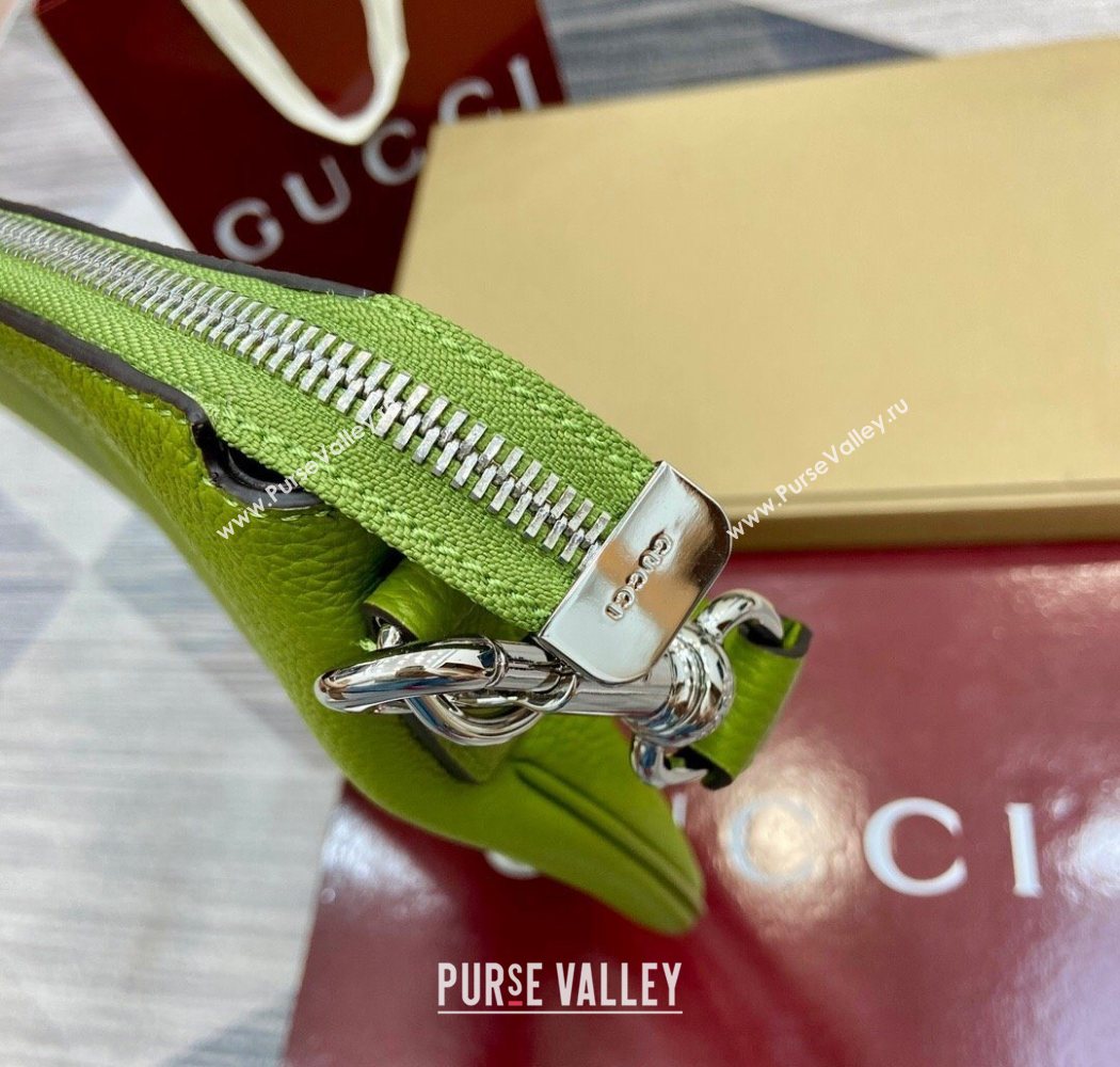 Gucci Mens B Large shoulder bag in grainy leather Green 2025 800194 (DLH-250630101)