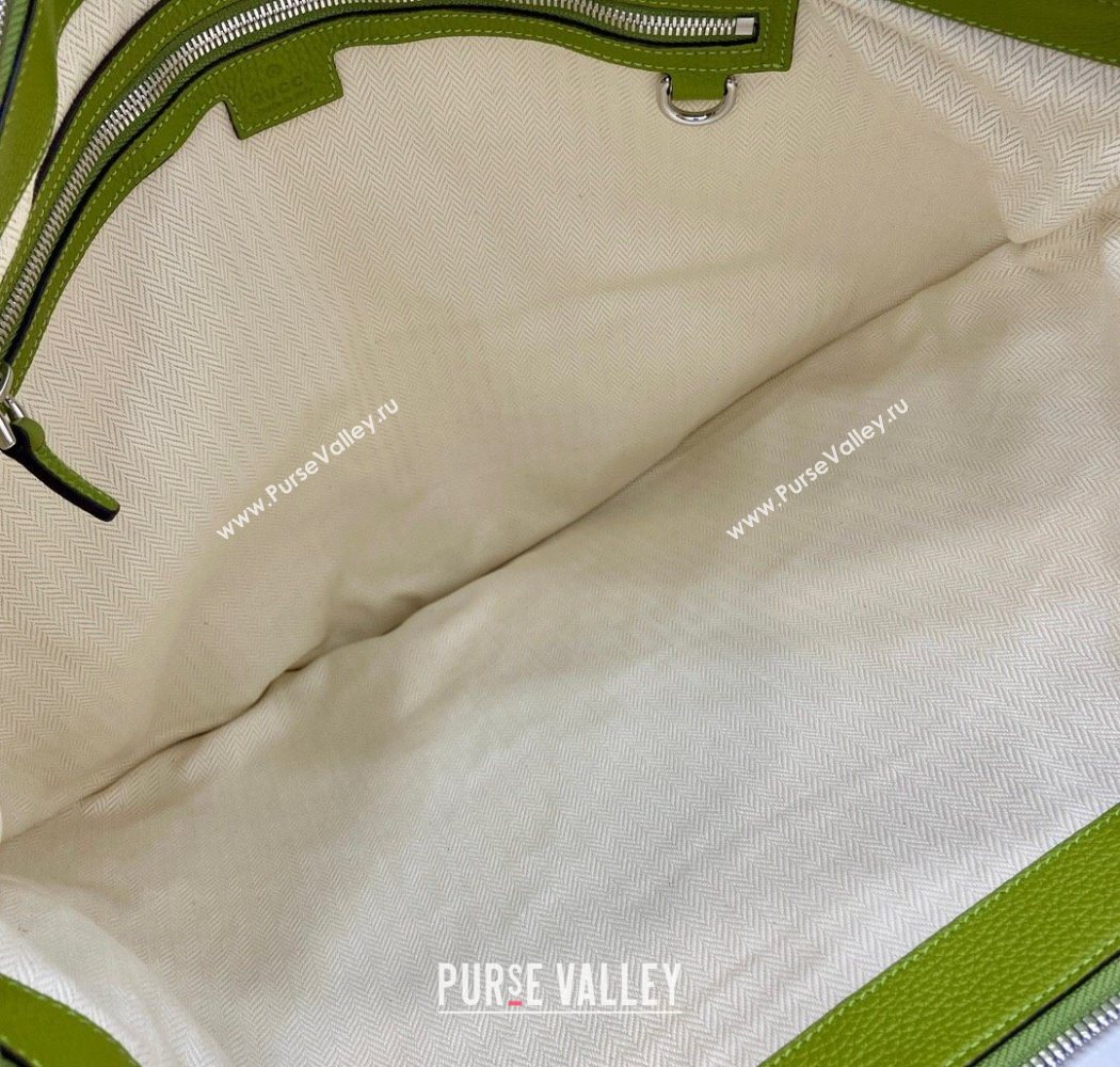 Gucci Mens B Large shoulder bag in grainy leather Green 2025 800194 (DLH-250630101)