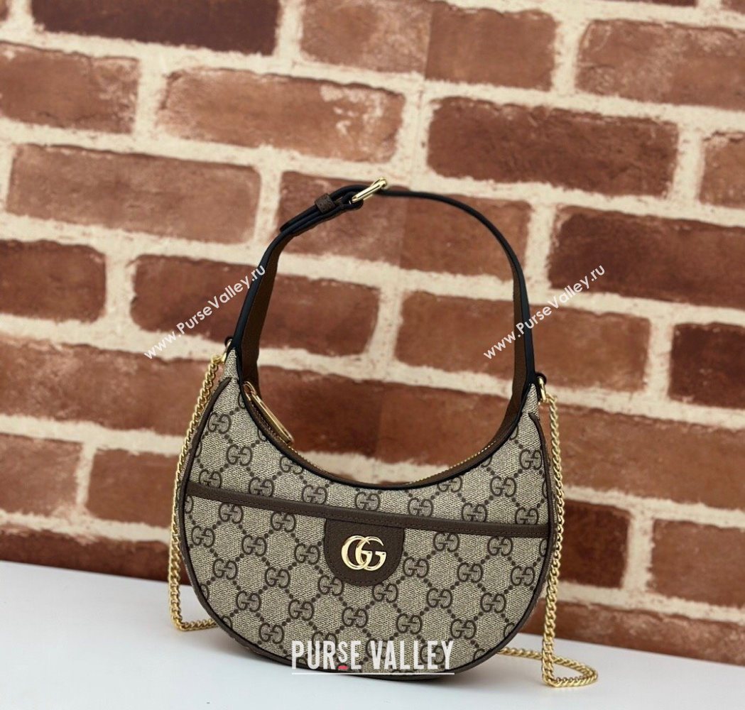 Gucci GG Canvas Hobo Shoulder Bag Beige/Brown 2025 772308 (DLH-250630075)