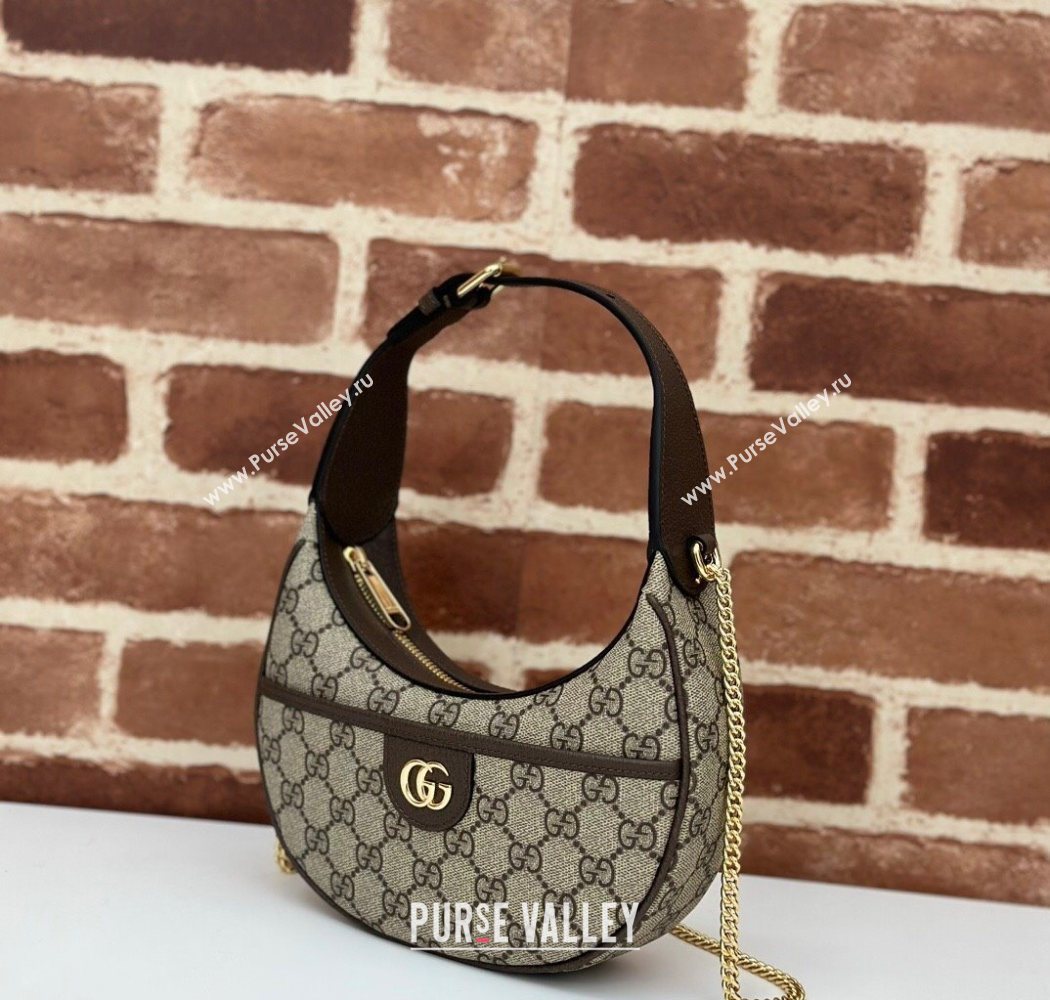 Gucci GG Canvas Hobo Shoulder Bag Beige/Brown 2025 772308 (DLH-250630075)