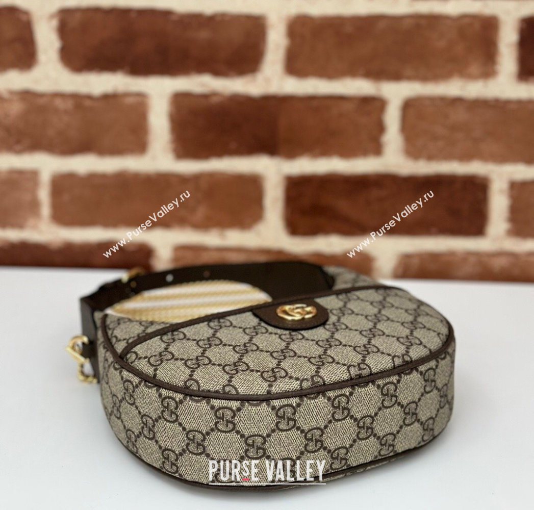 Gucci GG Canvas Hobo Shoulder Bag Beige/Brown 2025 772308 (DLH-250630075)