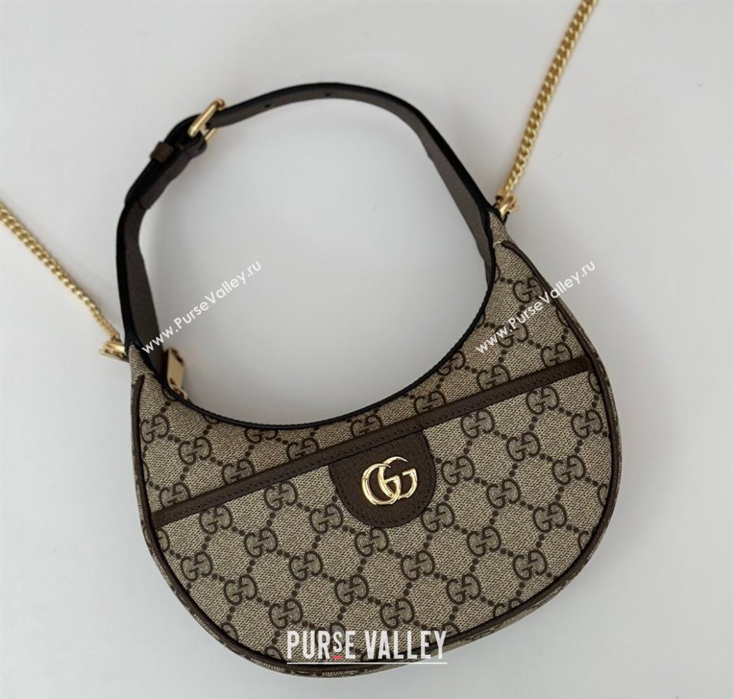 Gucci GG Canvas Hobo Shoulder Bag Beige/Brown 2025 772308 (DLH-250630075)