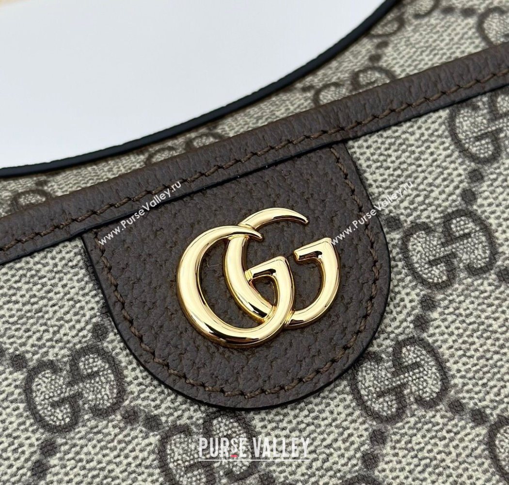 Gucci GG Canvas Hobo Shoulder Bag Beige/Brown 2025 772308 (DLH-250630075)