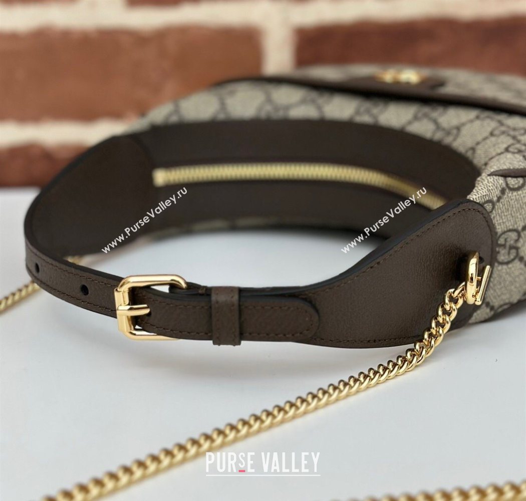 Gucci GG Canvas Hobo Shoulder Bag Beige/Brown 2025 772308 (DLH-250630075)