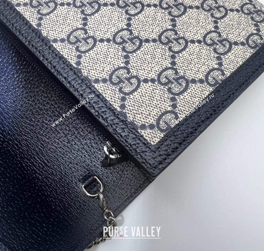 Gucci Dionysus GG Canvas Chain Wallet 401231 Beige/Blue 2025 (DLH-250630076)