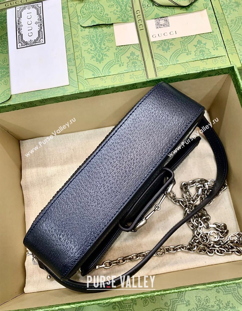 Gucci Horsebit 1955 small shoulder bag in GG Canvas and Leather Beige/Blue 2025 735178 (DLH-250630119)