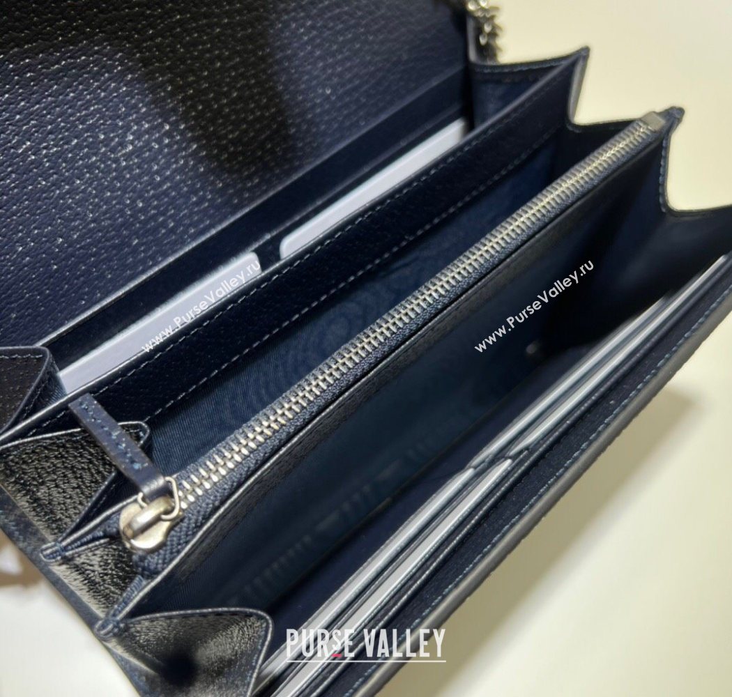 Gucci Dionysus GG Canvas Chain Wallet 401231 Beige/Blue 2025 (DLH-250630076)