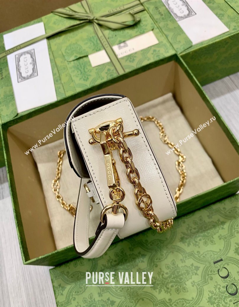 Gucci Horsebit 1955 small shoulder bag in GG Canvas and Leather Beige/White 2025 735178 (DLH-250630120)