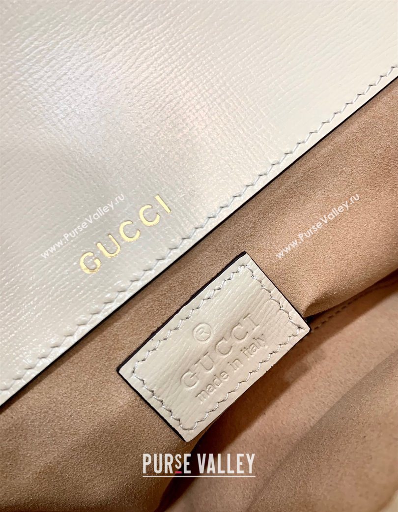 Gucci Horsebit 1955 small shoulder bag in GG Canvas and Leather Beige/White 2025 735178 (DLH-250630120)