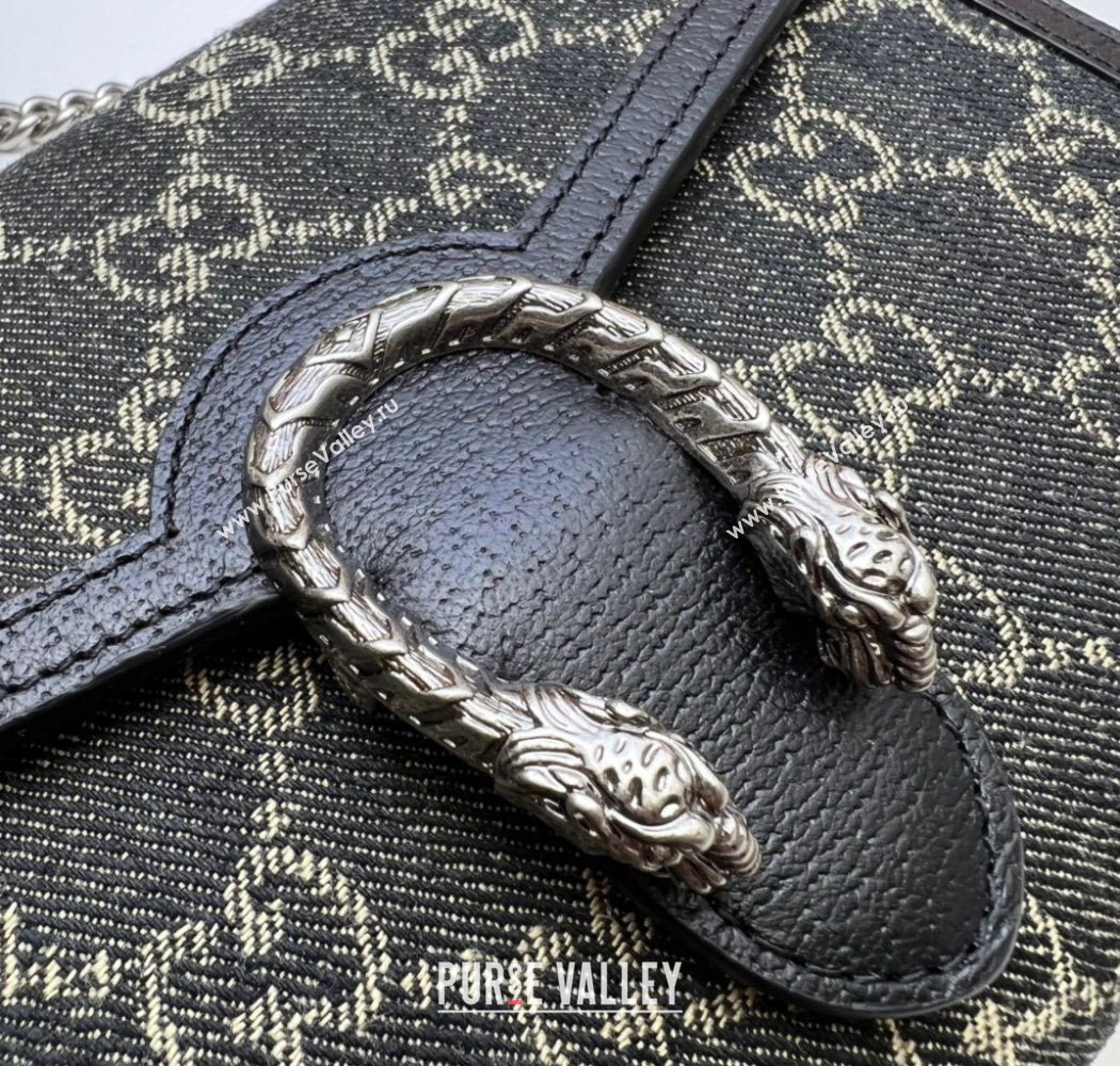 Gucci Dionysus GG Denim Chain Wallet 401231 Black 2025 (DLH-250630078)