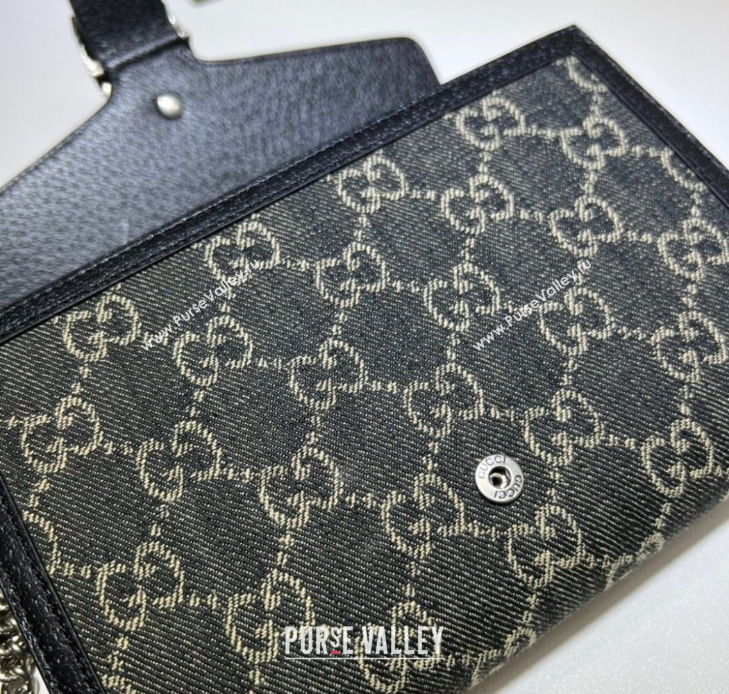 Gucci Dionysus GG Denim Chain Wallet 401231 Black 2025 (DLH-250630078)