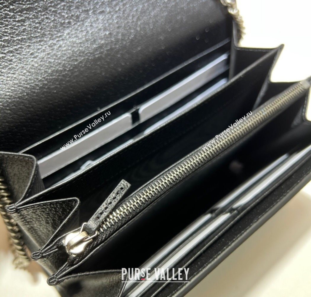 Gucci Dionysus GG Denim Chain Wallet 401231 Black 2025 (DLH-250630078)
