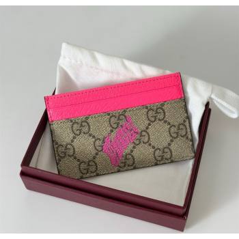 Gucci GG Monogram zip around wallet with print Beige/Bright Pink 2025 835322 (DLH-250701001)
