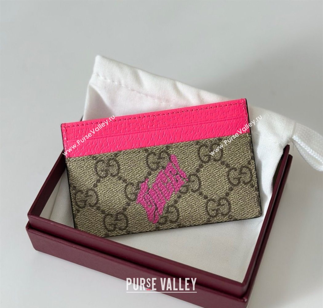 Gucci GG Monogram zip around wallet with print Beige/Bright Pink 2025 835322 (DLH-250701001)