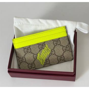 Gucci GG Monogram zip around wallet with print Beige/Acid Green 2025 835322 (DLH-250701002)