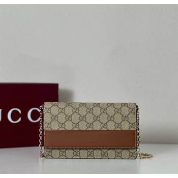 Gucci GG Emblem wallet on chain 838151 Beige/Brown 2025 (DLH-250701016)