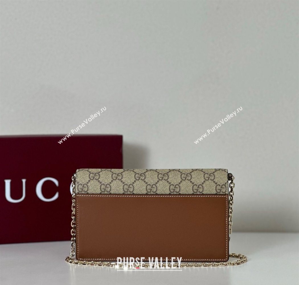 Gucci GG Emblem wallet on chain 838151 Beige/Brown 2025 (DLH-250701016)