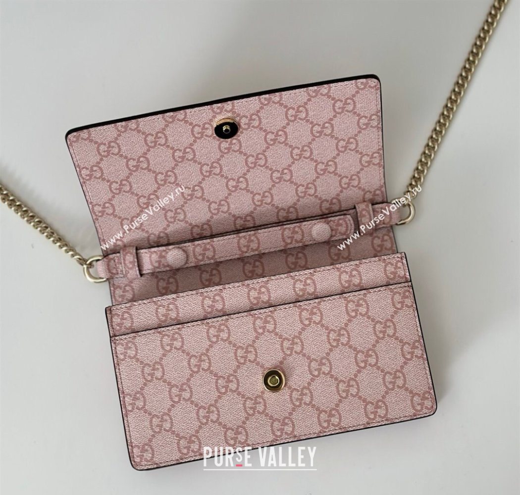 Gucci GG Emblem wallet on chain Light Pink 2025 826720 (DLH-250701017)