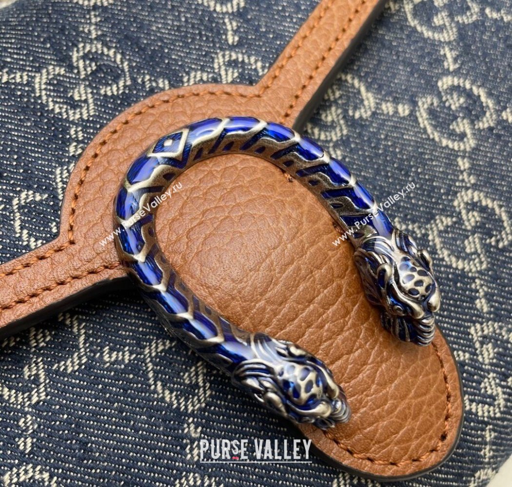Gucci Dionysus GG Denim Chain Wallet 401231 Blue 2025 (DLH-250630079)