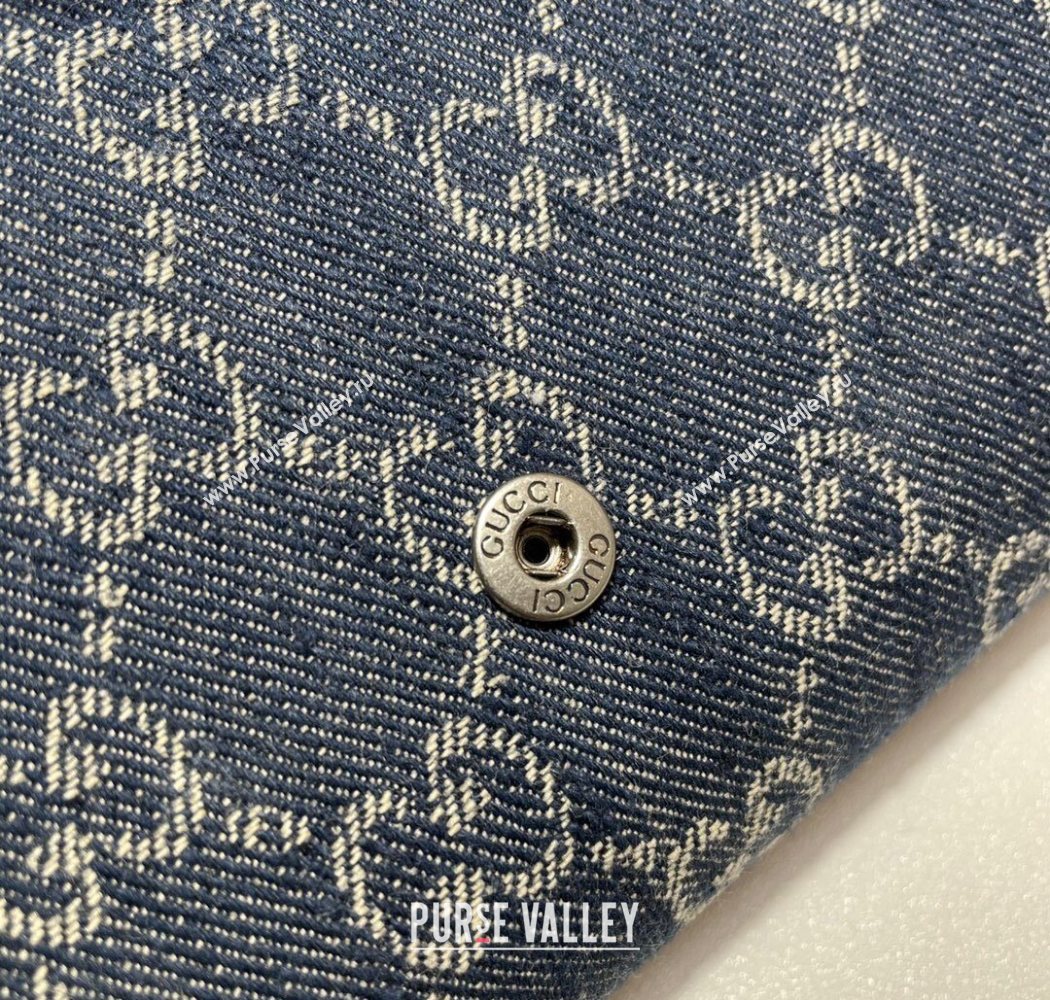 Gucci Dionysus GG Denim Chain Wallet 401231 Blue 2025 (DLH-250630079)