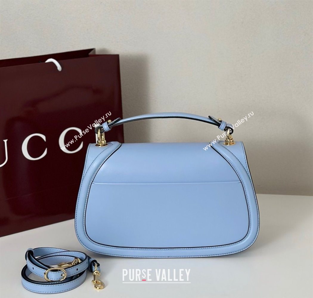 Gucci Blondie Leather Large Top Handle Bag 815716 Light Blue 2025 (DLH-250701022)