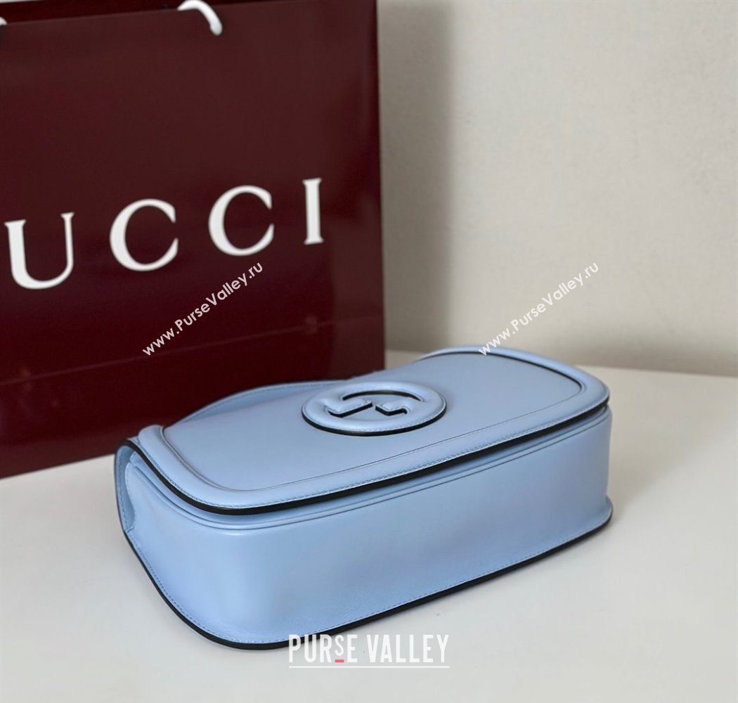 Gucci Blondie Leather Large Top Handle Bag 815716 Light Blue 2025 (DLH-250701022)