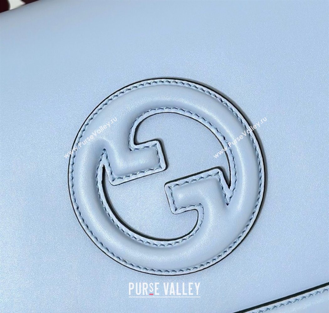 Gucci Blondie Leather Large Top Handle Bag 815716 Light Blue 2025 (DLH-250701022)