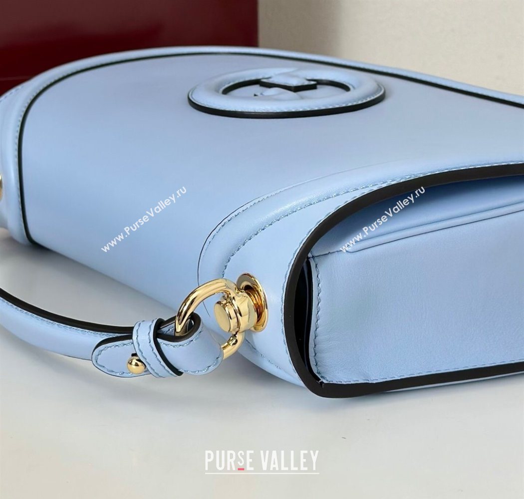 Gucci Blondie Leather Large Top Handle Bag 815716 Light Blue 2025 (DLH-250701022)
