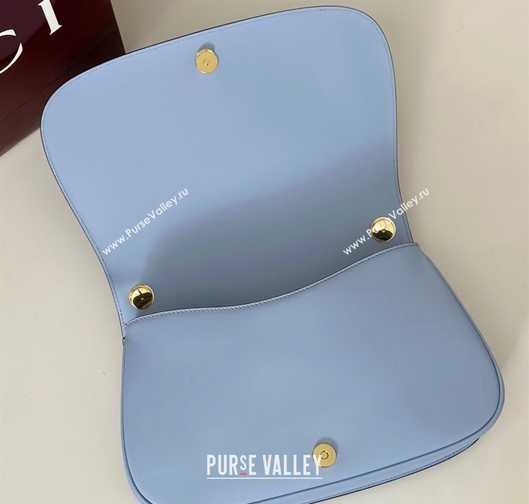 Gucci Blondie Leather Large Top Handle Bag 815716 Light Blue 2025 (DLH-250701022)