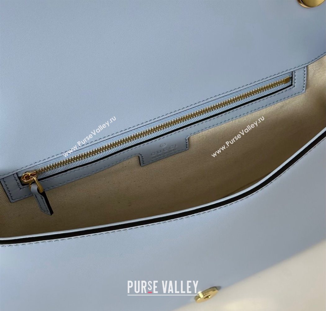 Gucci Blondie Leather Large Top Handle Bag 815716 Light Blue 2025 (DLH-250701022)