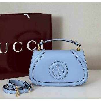 Gucci Blondie leather medium top handle bag Light Blue 2025 815714 (DLH-250701020)