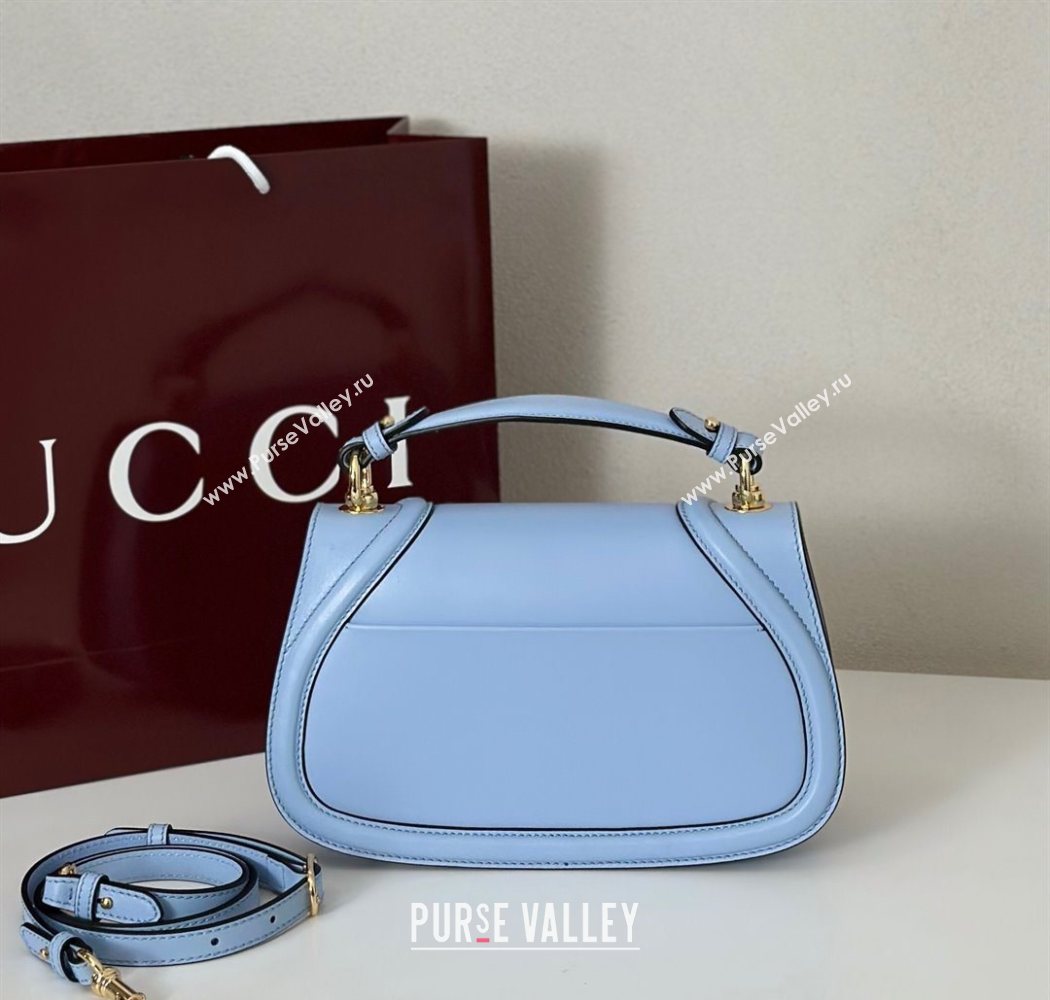 Gucci Blondie leather medium top handle bag Light Blue 2025 815714 (DLH-250701020)