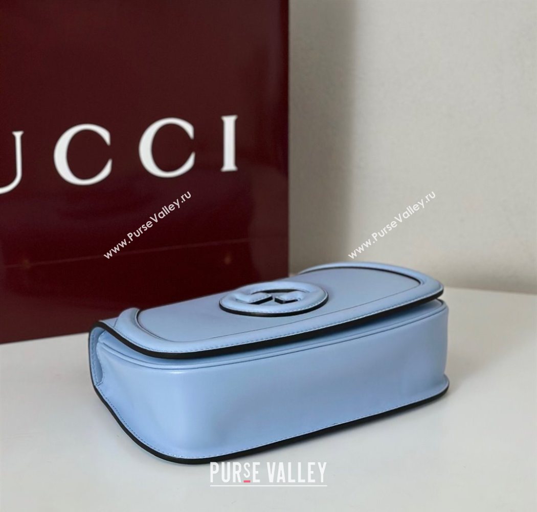 Gucci Blondie leather medium top handle bag Light Blue 2025 815714 (DLH-250701020)