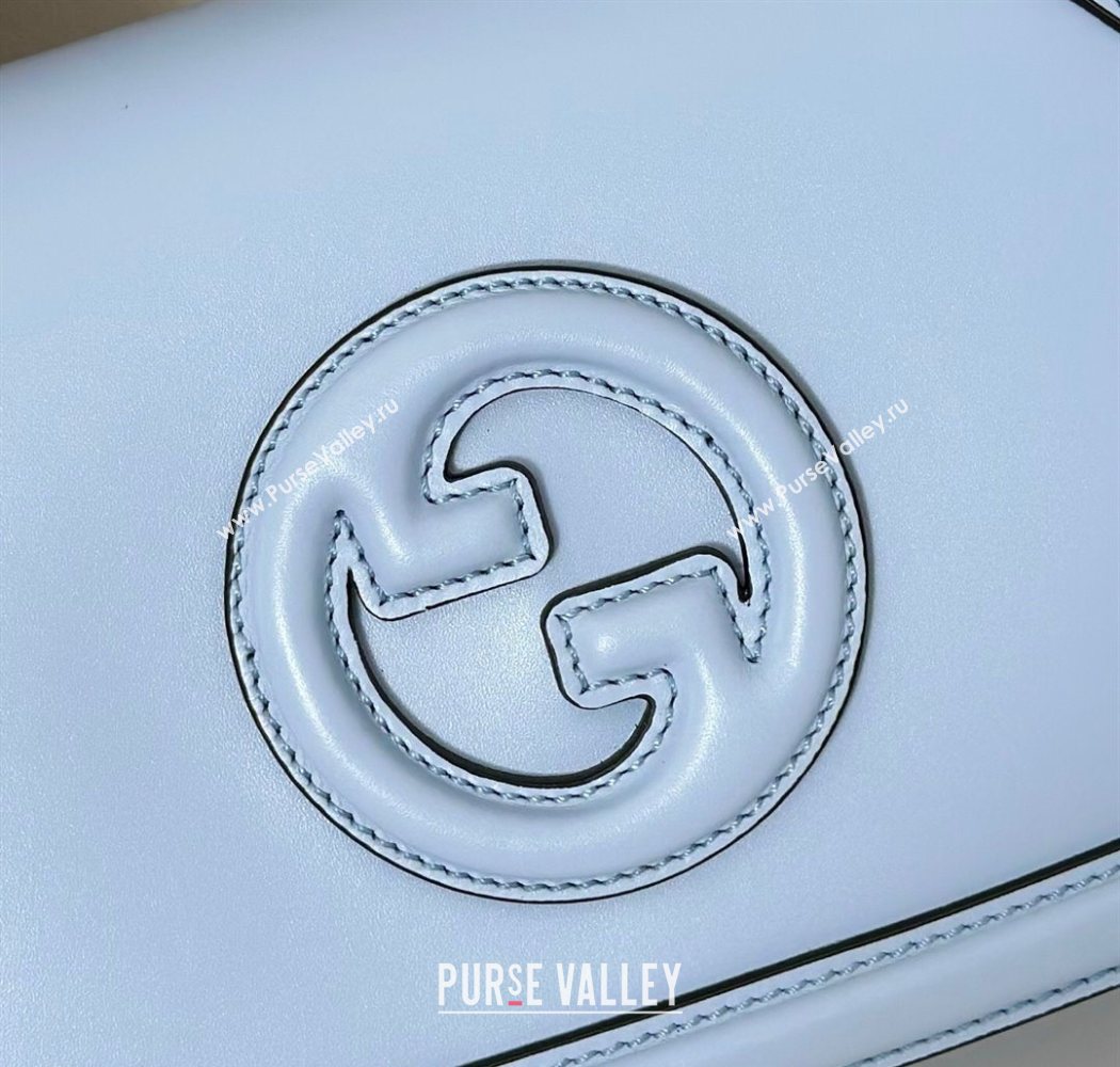 Gucci Blondie leather medium top handle bag Light Blue 2025 815714 (DLH-250701020)