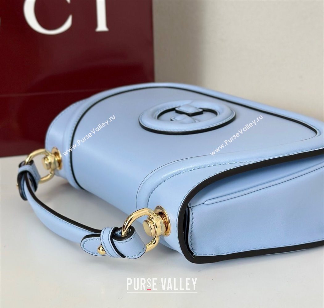Gucci Blondie leather medium top handle bag Light Blue 2025 815714 (DLH-250701020)