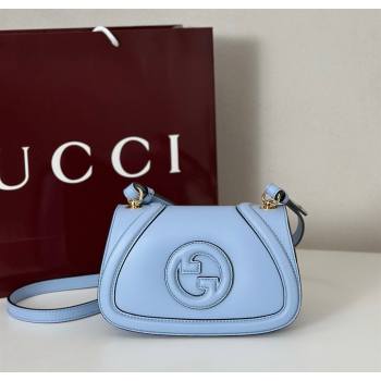 Gucci Blondie Small Shoulder bag in Smooth Leather 815700 Light Blue 2025 (DLH-250701024)