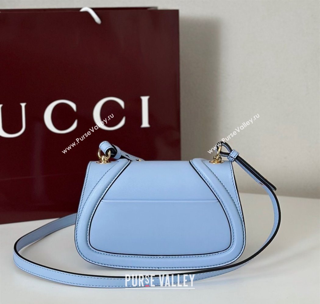 Gucci Blondie Small Shoulder bag in Smooth Leather 815700 Light Blue 2025 (DLH-250701024)
