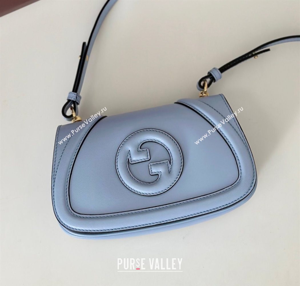 Gucci Blondie Small Shoulder bag in Smooth Leather 815700 Light Blue 2025 (DLH-250701024)